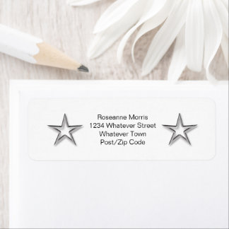 Silver Star Return Address Label