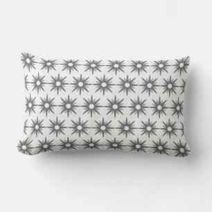 Silver Starburst Mid-Century Modern Lumbar Pillow