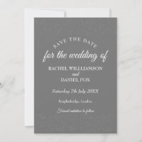 Silver Stardust Confetti Save the Date Card
