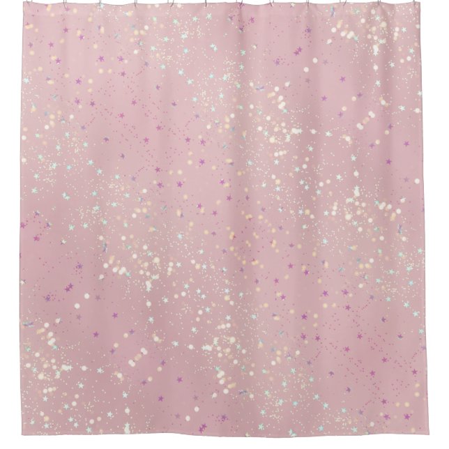 Silver Stars Aesthetic Glitter Pink Background (Front)