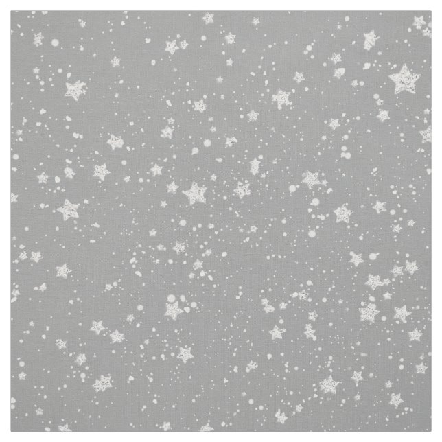 Silver Stars Fabric (Swatch)