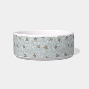Silver Stars, Grey & Blue Bubbles Pet Dish