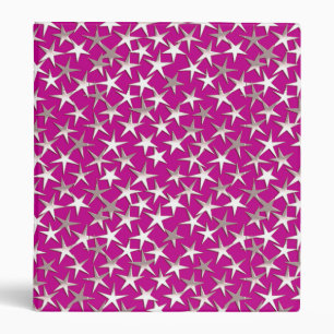 Silver stars on amethyst purple binder
