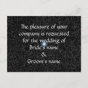 Silver Stars on Black Wedding Invite Postcards