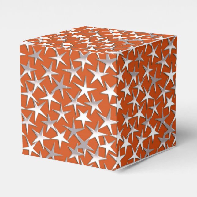 Silver stars on copper favor box (Front Side)
