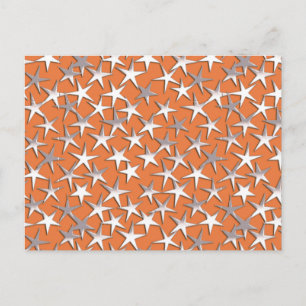 Silver stars on copper postcard