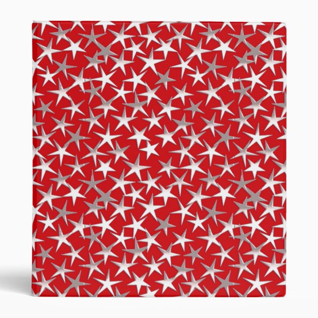 Silver stars on dark red binder (Front)