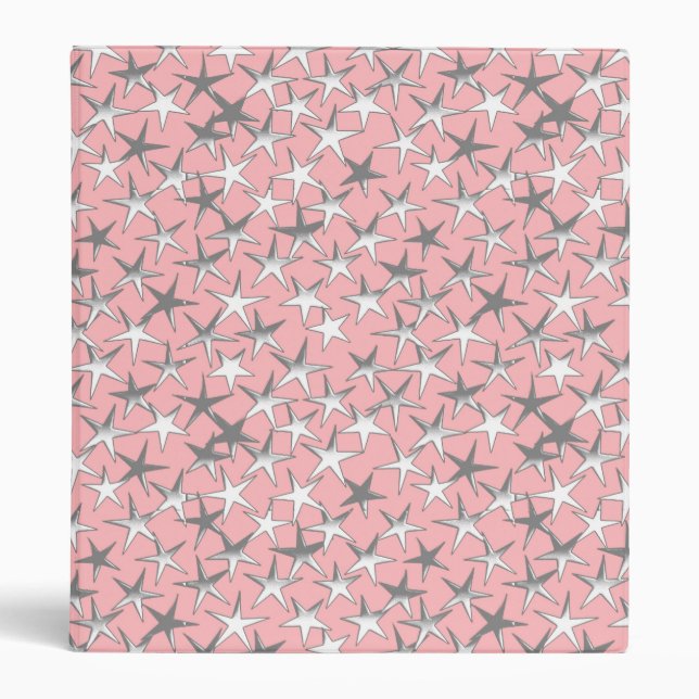 Silver stars, on shell pink binder (Front)
