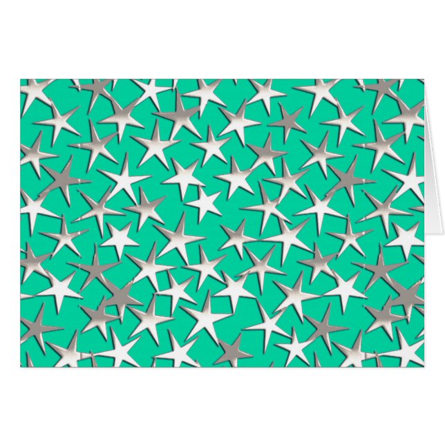 Silver stars on turquoise (Front Horizontal)