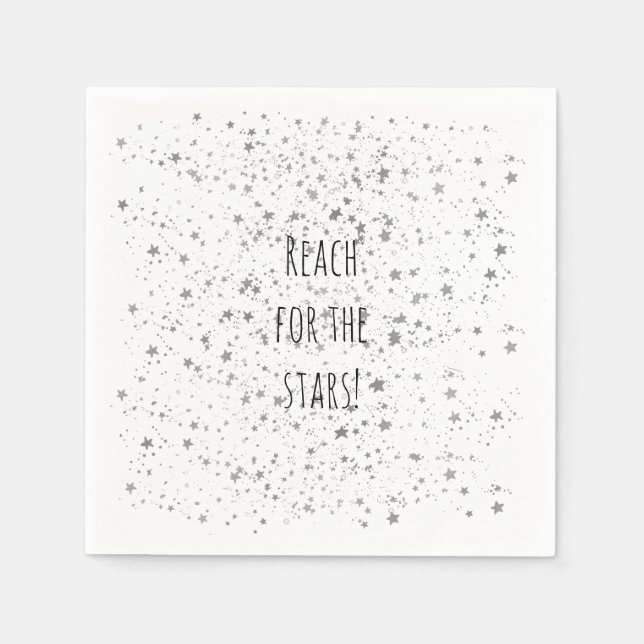 Silver Stars Personalized Napkin (Front)