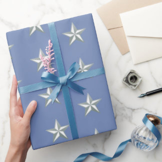 Silver Stars Wrapping Paper
