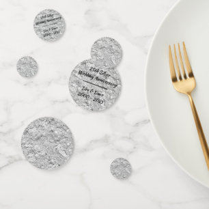 Silver Stone 25th Silver Wedding Anniversary Confetti