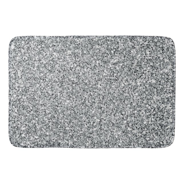 Silver Stone Gary Gold Marble Purple Glitter Bath Mat (Front)