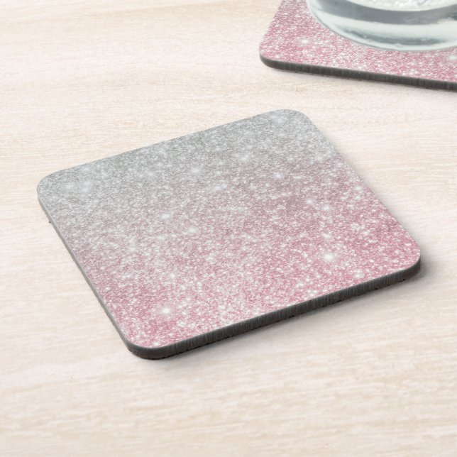 Silver Stone Gary Gold Marble Purple Glitter Coaster (Left Side)