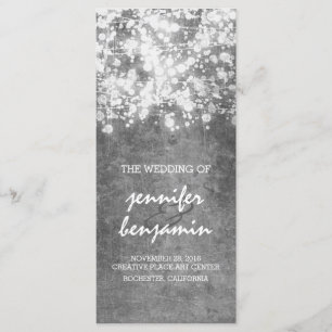 silver string lights wedding programs