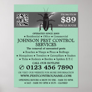 Silver Strip - Black Cockroach - Pest Control Poster