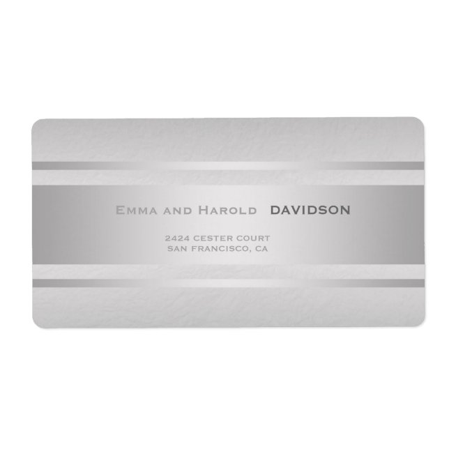 Silver Stripes Grey Texture Custom Monogram (Front)