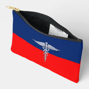 Silver Style Caduceus Medical Symbol League Accessory Pouch
