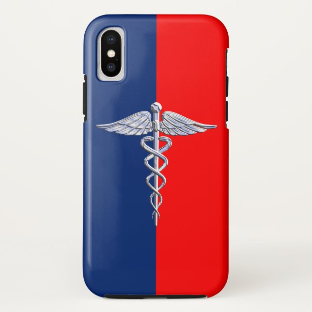 Silver Style Caduceus Medical Symbol League Case-Mate iPhone Case (Back)