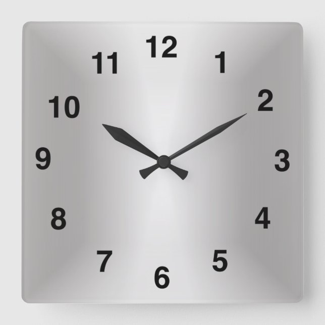  Silver Stylish 🕰️ 25th Anniversary Special Square Wall Clock (Front)