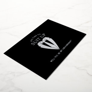 Silver Suit Personalized Groomsman Proposal
