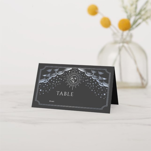 Silver Sun and Moon Tarot Card Wedding (Front)