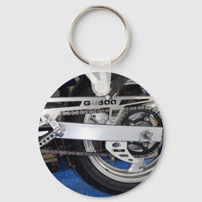 Silver Suzuki GS500 Keychain (Front)