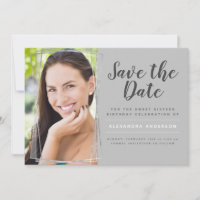 Silver Sweet 16 Birthday Save the Date