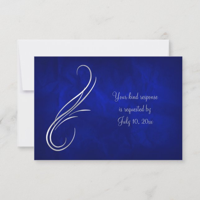 Silver Swirl Bleu Clair Mariage RSVP (Devant)