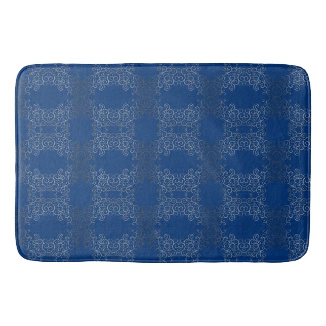 Silver Swirls Arabesque Bath Mat (Front)