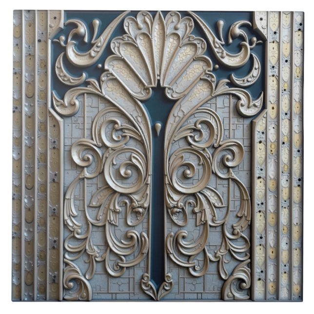 Silver Swirls Gate Tile (Front)