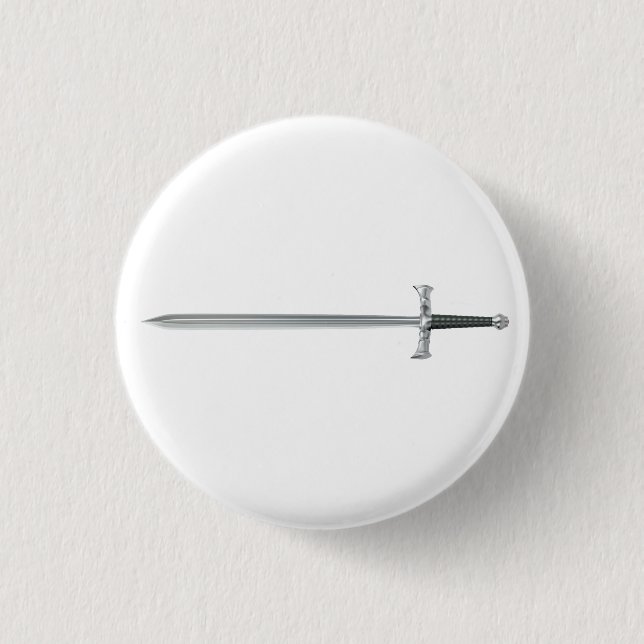 Silver sword 1 inch round button (Front)