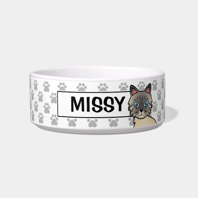Silver Tabby Birman / Ragdoll Cat Bowl (Front)