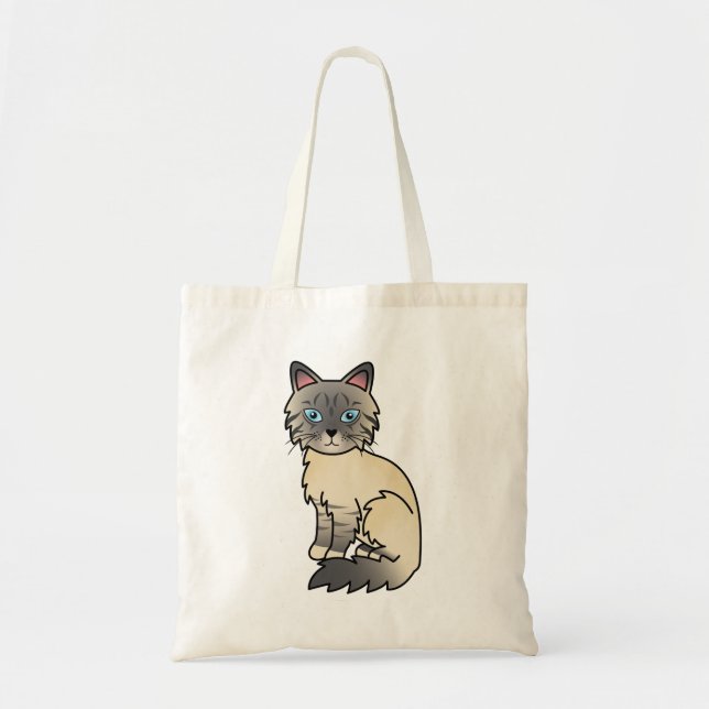 Silver Tabby Birman / Ragdoll Cat Tote Bag (Front)
