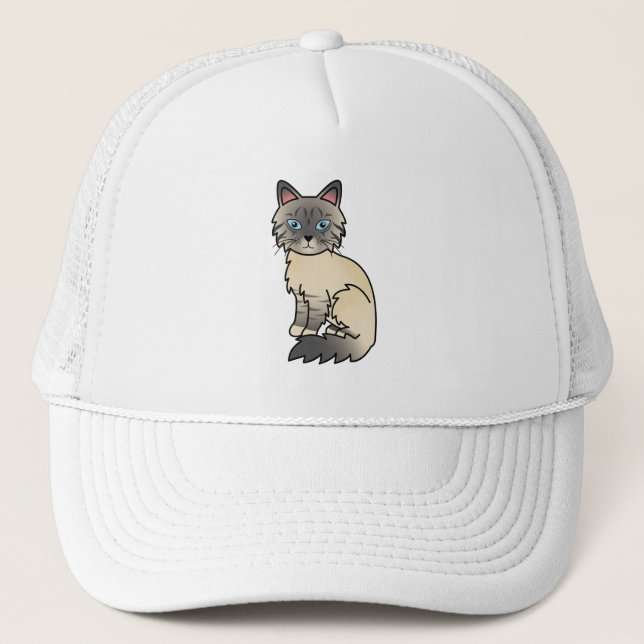 Silver Tabby Birman / Ragdoll Cat Trucker Hat (Front)