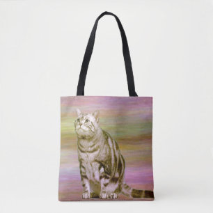 Silver Tabby Cat Tote Bag