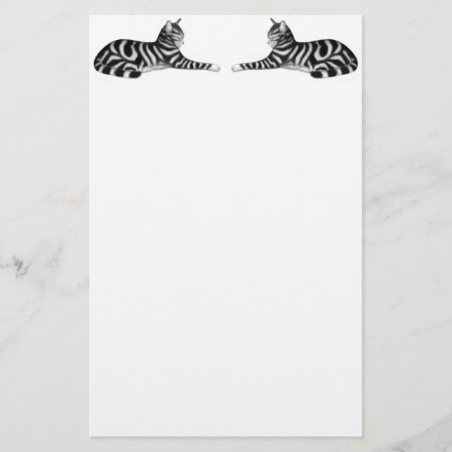 Silver Tabby Cats Stationery (Front)