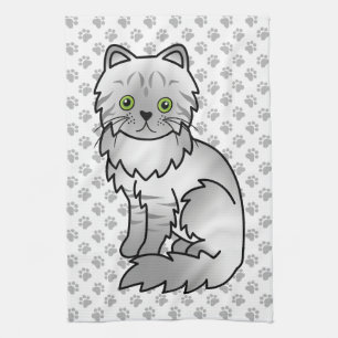 Silver Tabby Chinchilla Grey Persian Cute Cat Kitchen Towel