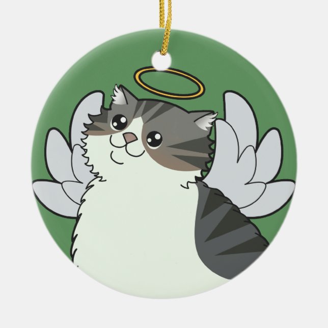 Silver Tabby Memorial Ornament (Front)