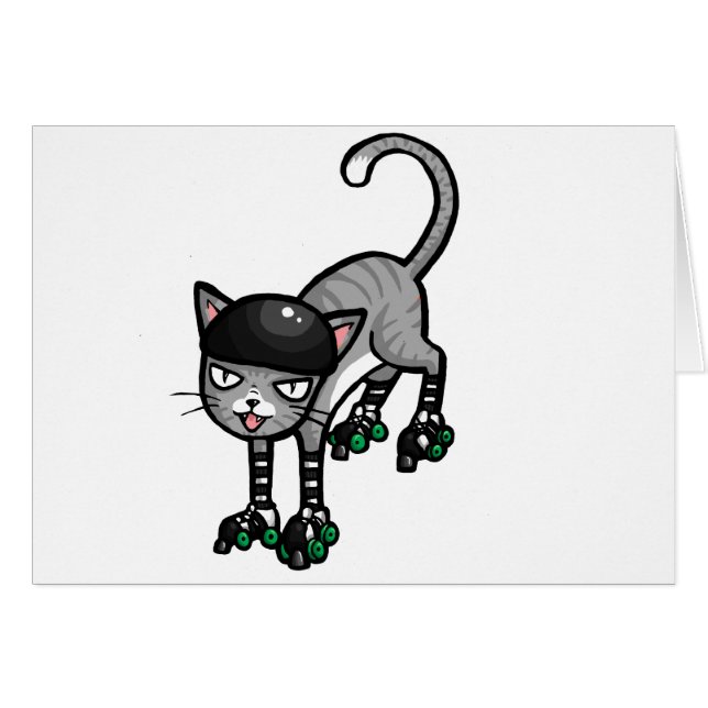 Silver Tabby on RollerSkates (Front Horizontal)