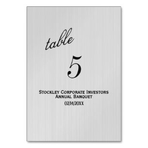 Silver Table Number