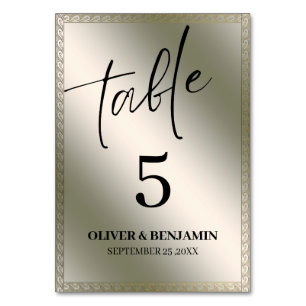 Silver Table Number