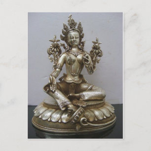SILVER TARA BUDDHIST GODDESS POSTCARD