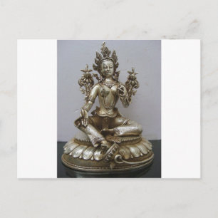 SILVER TARA BUDDHIST GODDESS POSTCARD
