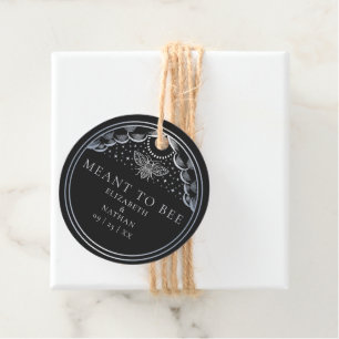 Silver Tarot Witchy Meant to Bee Honey Wedding Favour Tags