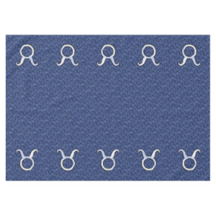 Silver Taurus Zodiac Sign Navy Blue Digital Camo Tablecloth