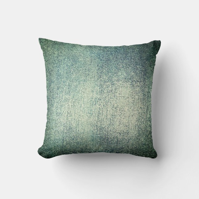 Silver Teal Greenly Grey Cali Metallic Blush Throw Pillow (Front)