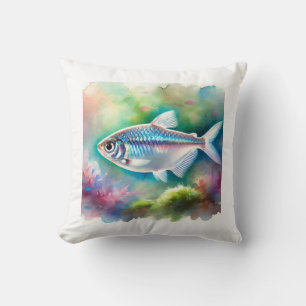 Silver Tetra 120724AREF110 - Watercolor Throw Pillow