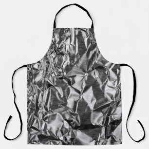 Silver textile apron