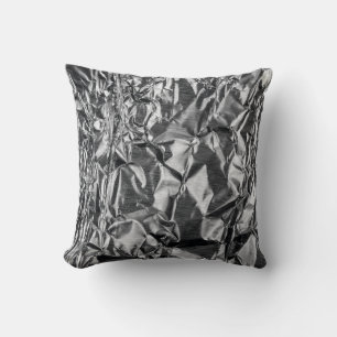 Silver textile throw pillow